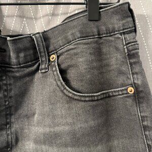 Faded Black Denim Shorts - 14 - Gap